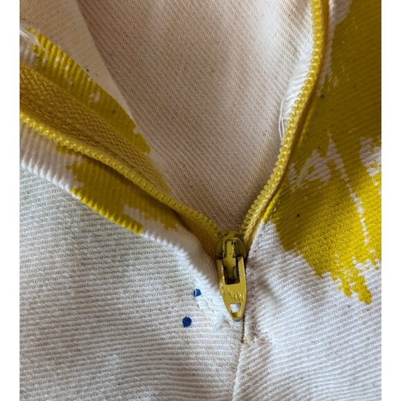 Vintage 70s Women's Custom Floral Print Cotton Canvas Wide Leg Flare Pants 26x29 - Picture 6 of 7